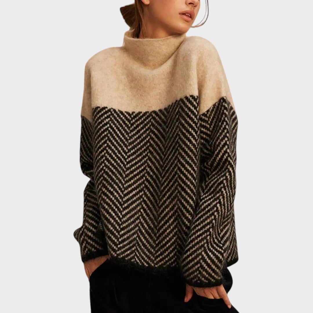 Modern Chevron High-Neck Sweater Jasmine's Boutique Australia
