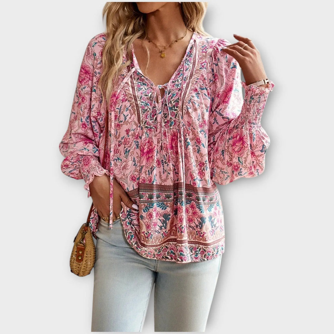 Sunset Bloom Boho Blouse Jasmine's Boutique Australia