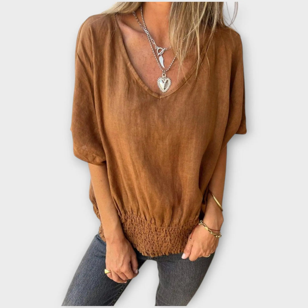Sand Dune Relaxed Linen Top Jasmine's Boutique Australia