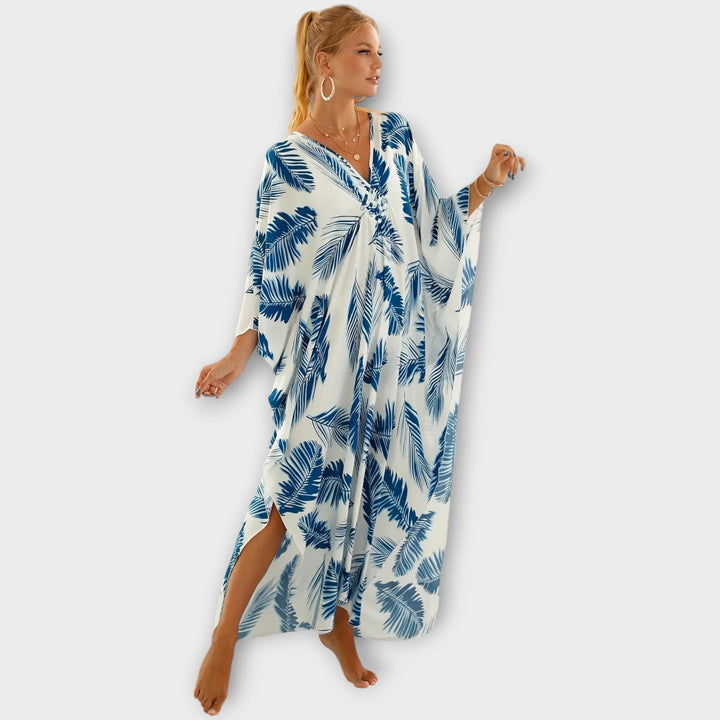 Ocean Breeze Palm Maxi Kaftan Jasmine's Boutique Australia