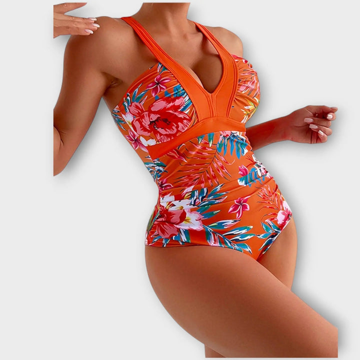 Tropical Bloom V-Neck Swimsuit Jasmine's Boutique Australia