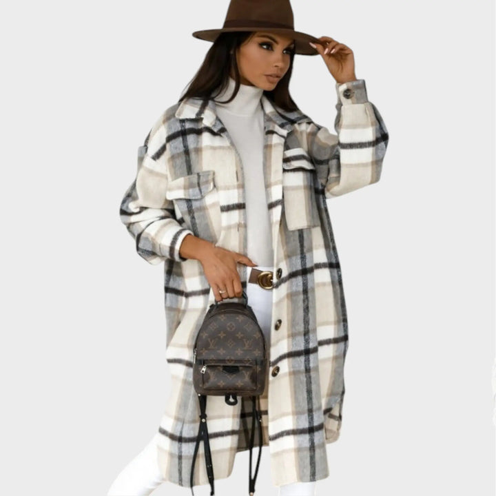 Oversized Plaid Button-Up Coat Jasmine's Boutique Australia