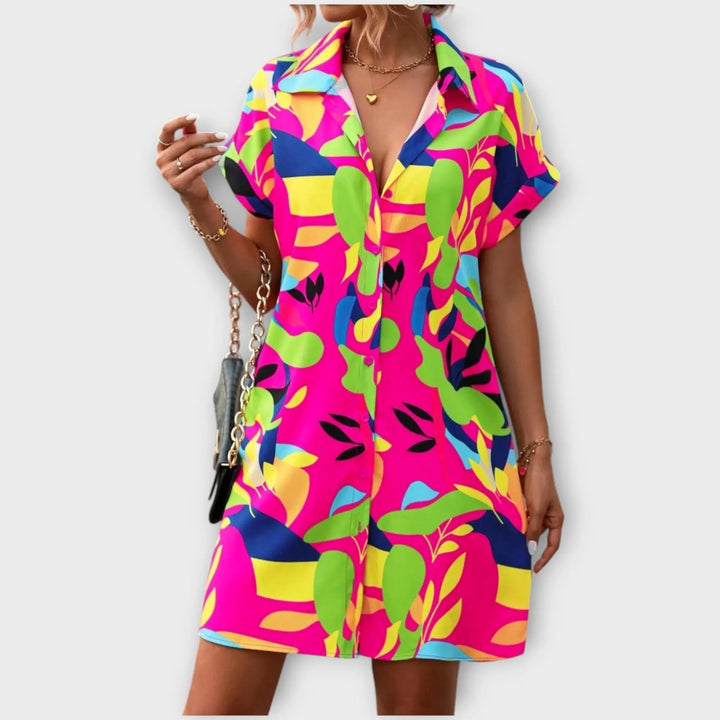Tropical Vibe Button-Down Shirt Dress Jasmine's Boutique Australia