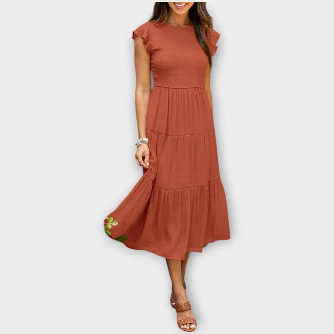 Rustic Charm Tiered Midi Dress Jasmine's Boutique Australia