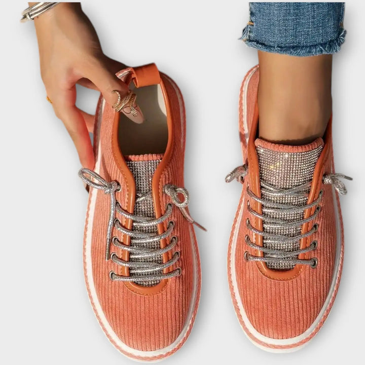 Coral Luxe Rhinestone Sneakers Jasmine's Boutique Australia