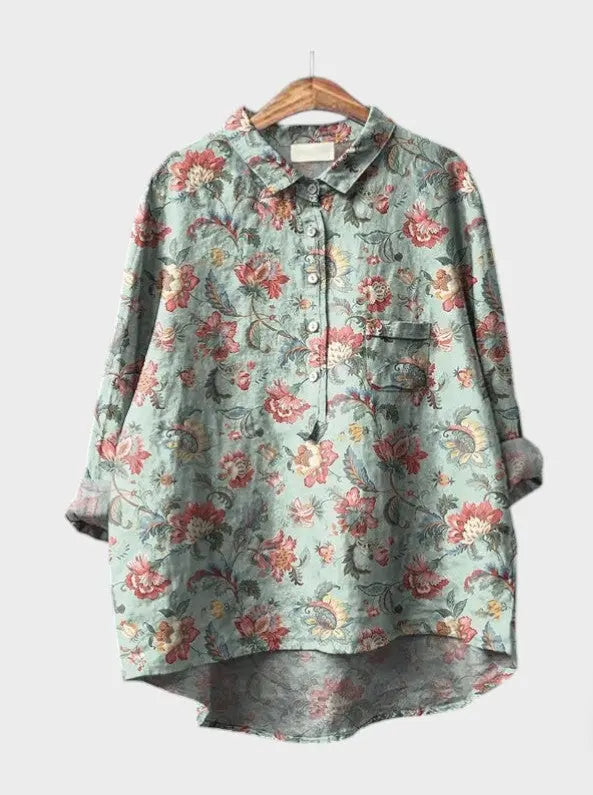 Artistic Bloom Button-Up Shirt Jasmine's Boutique Australia