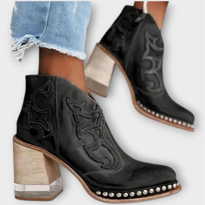Aurora Studded Western Ankle Boots Jasmine's Boutique Australia