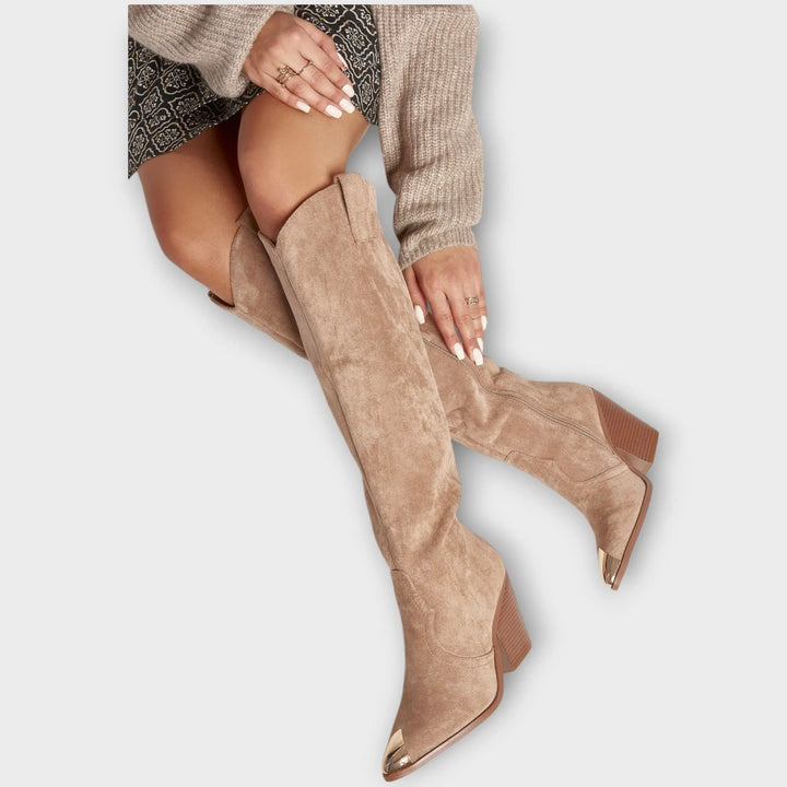 Desert Elegance Suede Knee-High Boots Jasmine's Boutique Australia