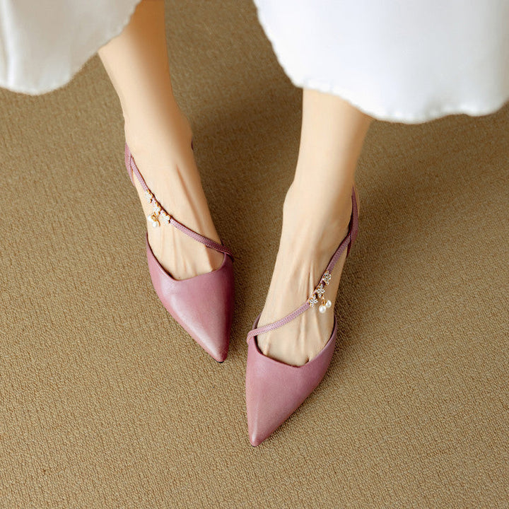 Dahlia Genuine Leather Heels  Liora Lane Boutique