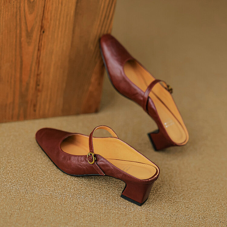 Vian Genuine Leather Mules  Liora Lane Boutique