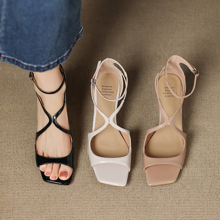 Christine Genuine Leather Heels  Liora Lane Boutique