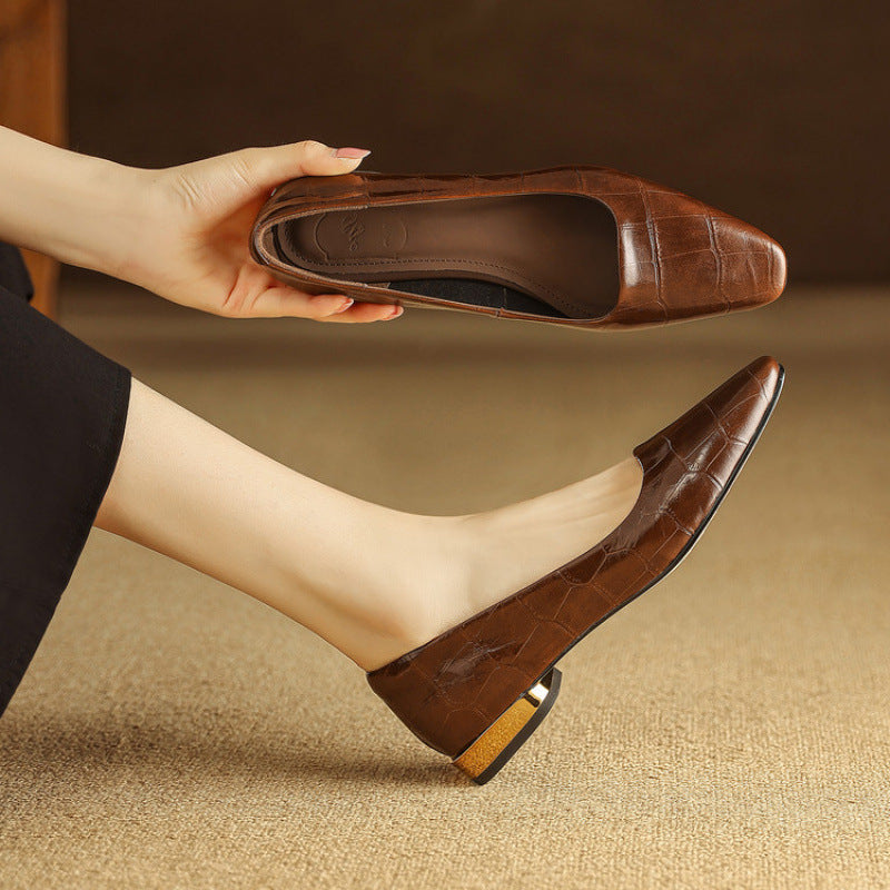 Celene Genuine Leather Heels  Liora Lane Boutique