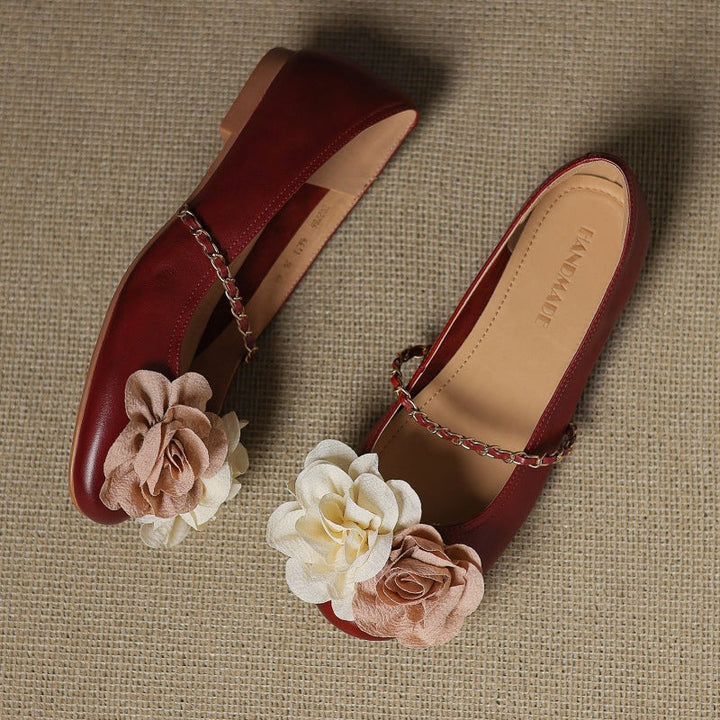 Fleur Genuine Leather Shoes  Liora Lane Boutique  Maroon / 9.5 119.99