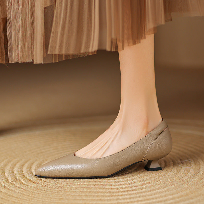 Nera Genuine Leather Heels  Liora Lane Boutique