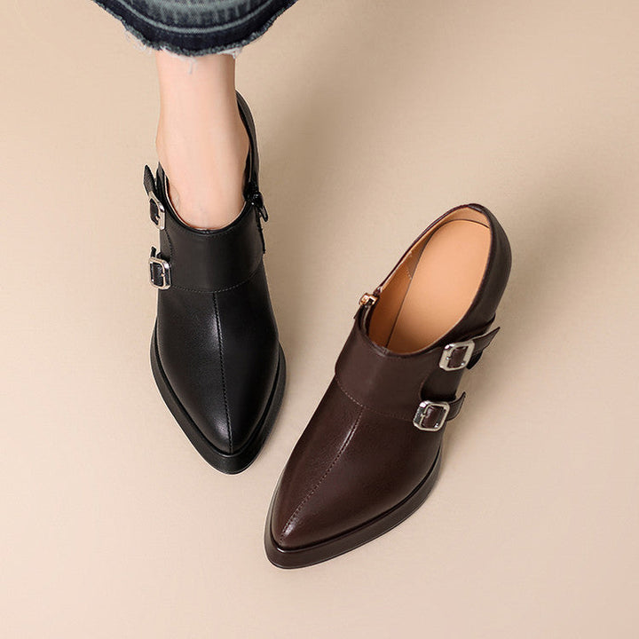 Nyrix Genuine Leather Heels  Liora Lane Boutique