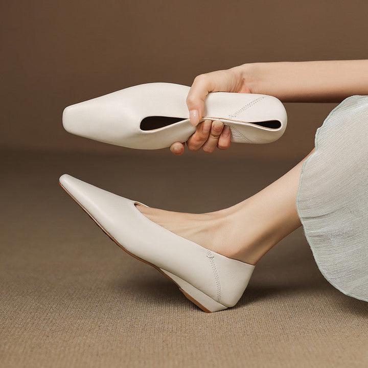 Emor Genuine Leather Flats  Liora Lane Boutique  White / 8.5 119.99