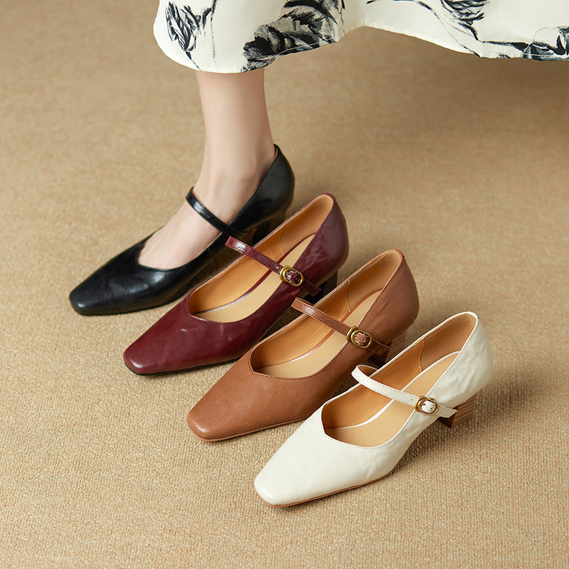 Estel Genuine Leather Heels  Liora Lane Boutique