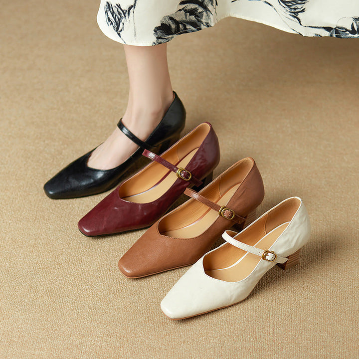 Estel Genuine Leather Heels  Liora Lane Boutique