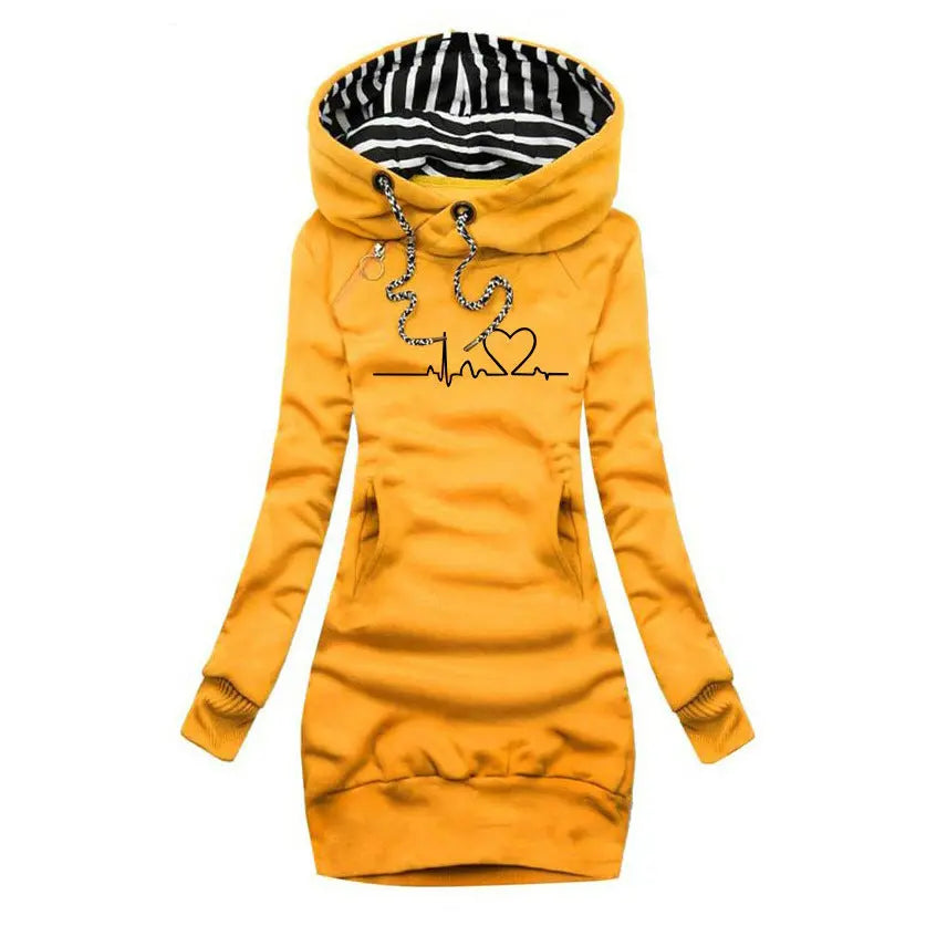 Winter Heartbeat Hoodie Dress Jasmine's Boutique Australia