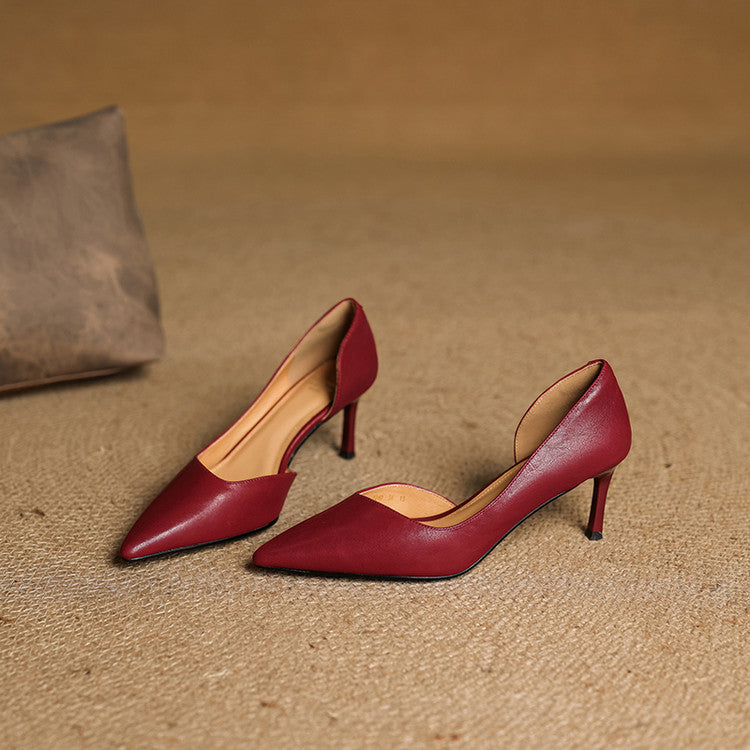 Nuva Genuine Leather Heels  Liora Lane Boutique