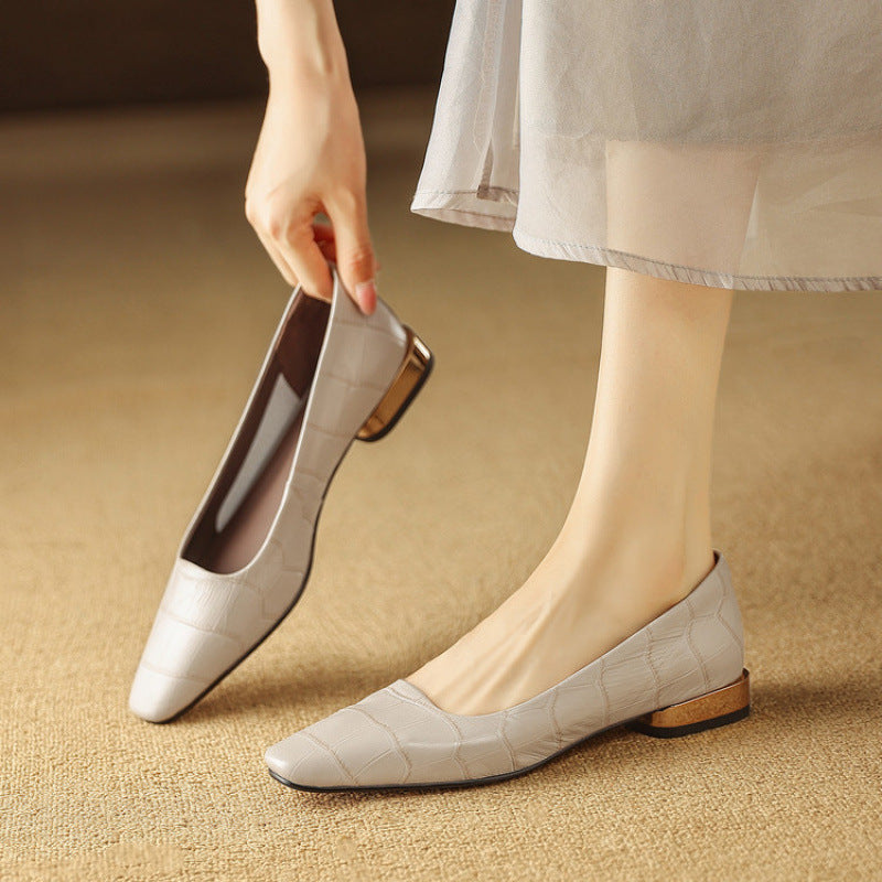 Celene Genuine Leather Heels  Liora Lane Boutique  Gray / 9.5 119.99