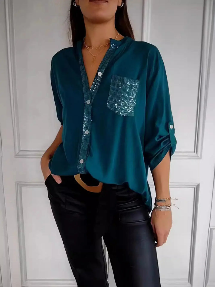 Teal Spark Luxe Shirt Jasmine's Boutique Australia