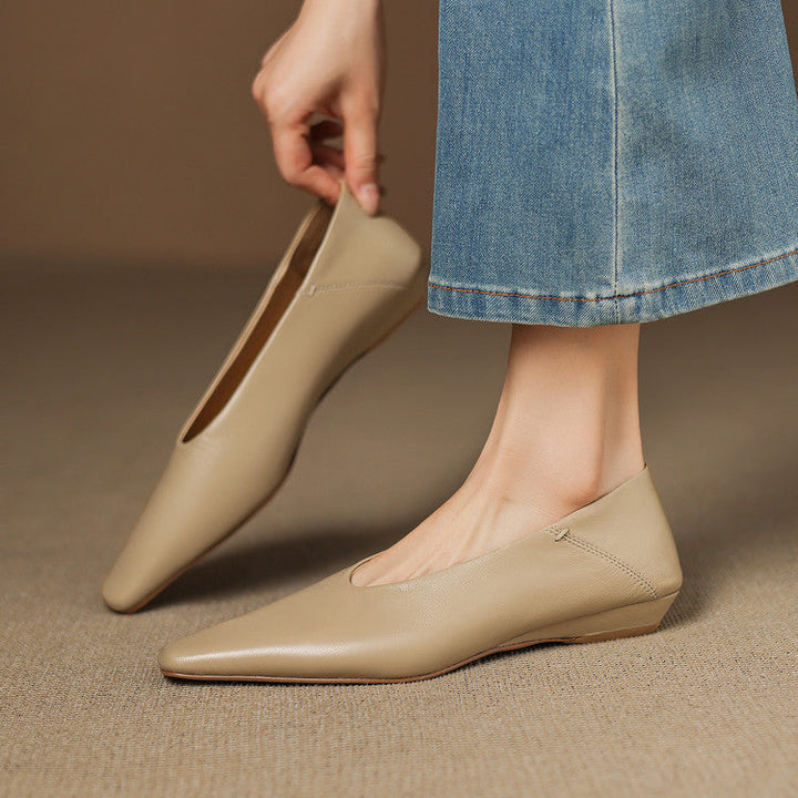 Emor Genuine Leather Flats  Liora Lane Boutique  Apricot / 8.5 119.99