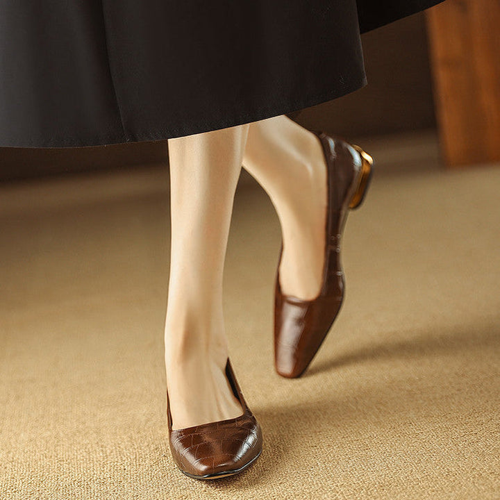 Celene Genuine Leather Heels  Liora Lane Boutique