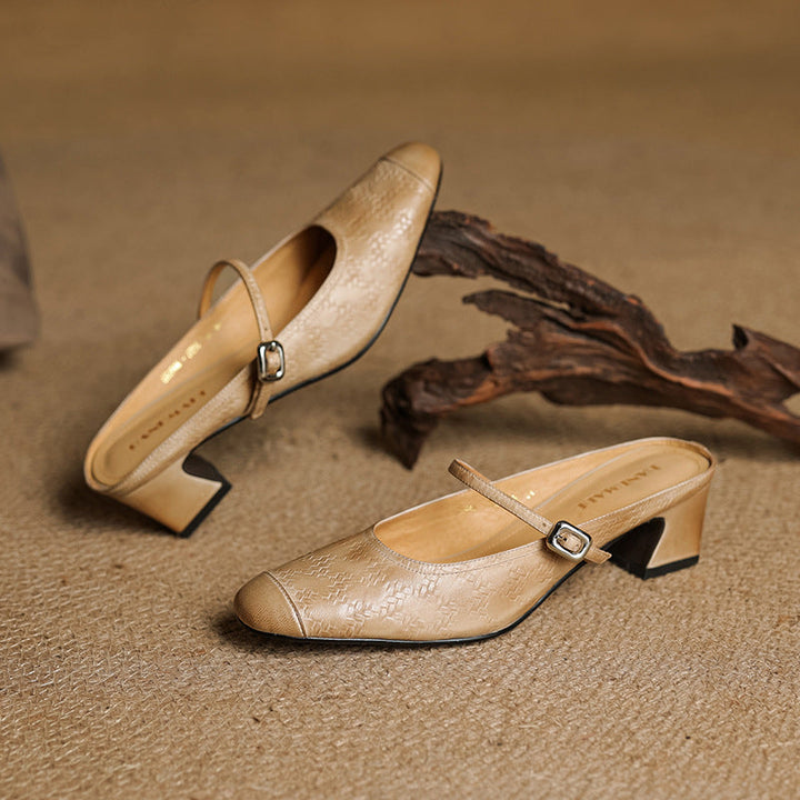 Edda Genuine Leather Mules  Liora Lane Boutique