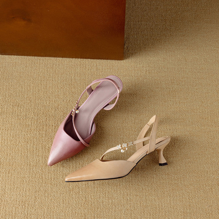 Dahlia Genuine Leather Heels  Liora Lane Boutique