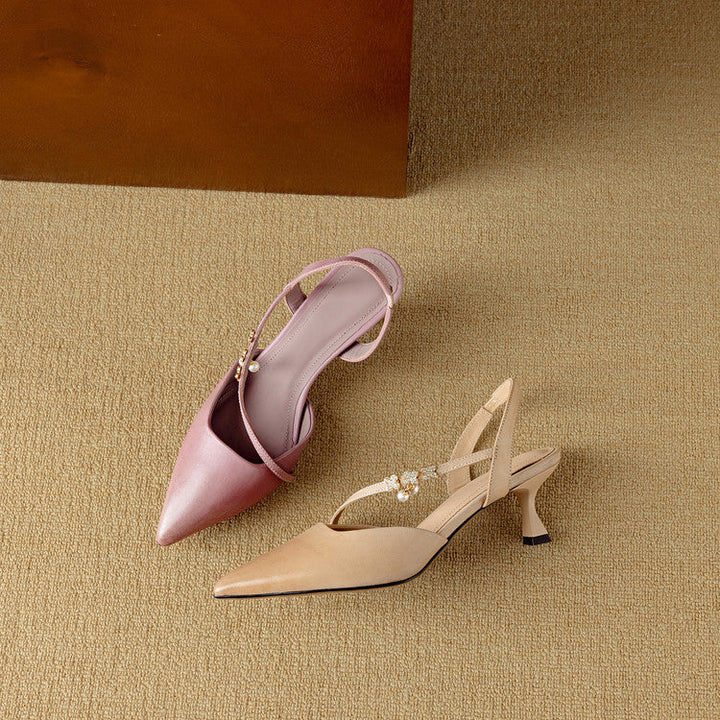 Dahlia Genuine Leather Heels  Liora Lane Boutique