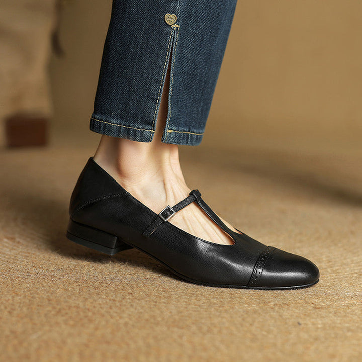 Graneth Genuine Leather Flats  Liora Lane Boutique  Black / 9.5 119.99