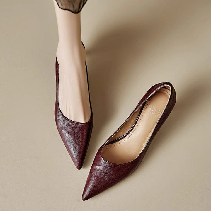 Elar Genuine Leather Heels  Liora Lane Boutique