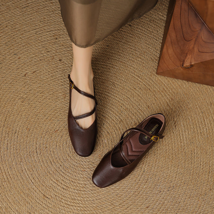 Norie Genuine Leather Flats  Liora Lane Boutique