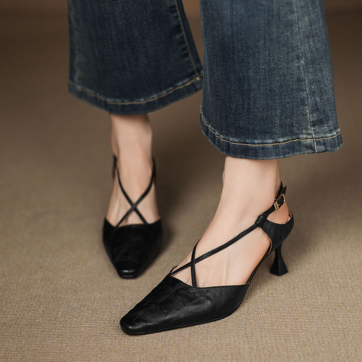 Velta Genuine Leather Heels  Liora Lane Boutique