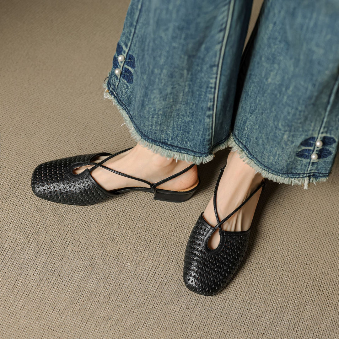 Opal Genuine Leather Slingbacks  Liora Lane Boutique