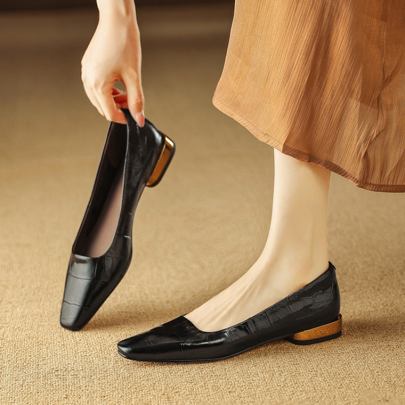 Celene Genuine Leather Heels  Liora Lane Boutique  Black / 9.5 119.99