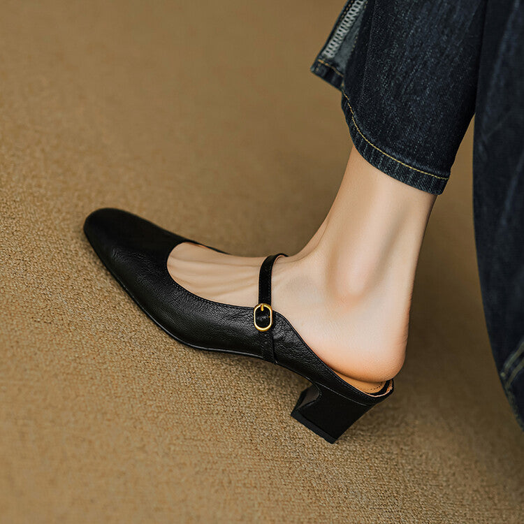 Vian Genuine Leather Mules  Liora Lane Boutique