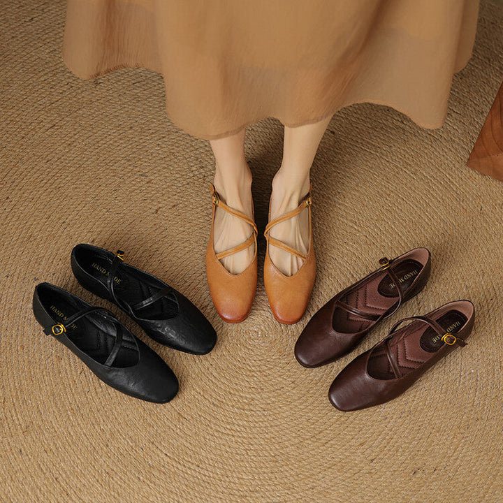 Norie Genuine Leather Flats  Liora Lane Boutique