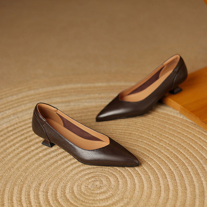 Nera Genuine Leather Heels  Liora Lane Boutique