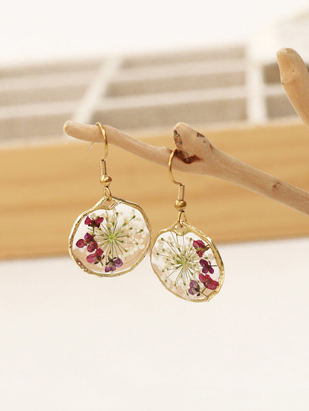 Dried flower earrings in retro country style Jasmine's Boutique Australia
