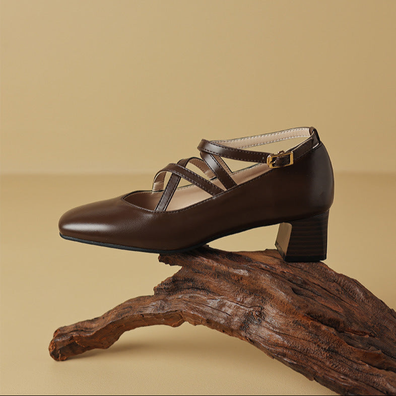 Elva Leather Heels  Liora Lane Boutique