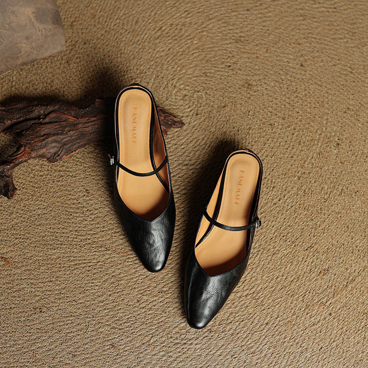 Orella Genuine Leather Mules  Liora Lane Boutique