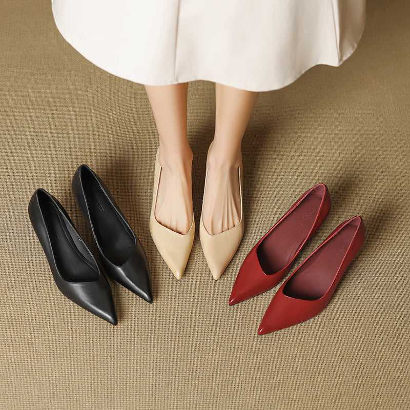 Noira Genuine Leather Heels  Liora Lane Boutique