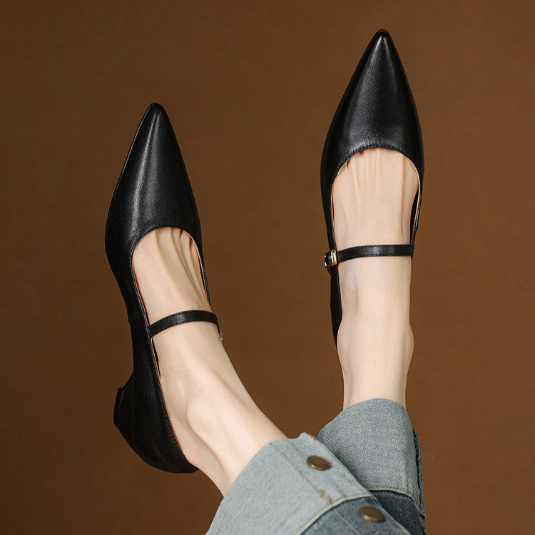 Felcia Genuine Leather Heels  Liora Lane Boutique