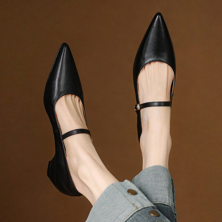 Felcia Genuine Leather Heels  Liora Lane Boutique