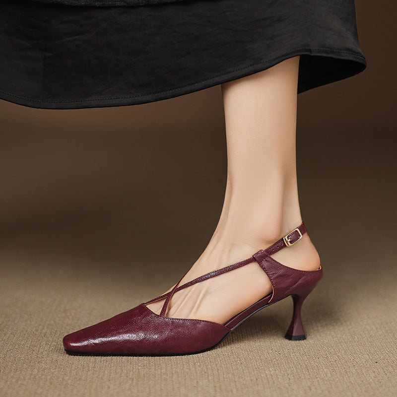 Velta Genuine Leather Heels  Liora Lane Boutique