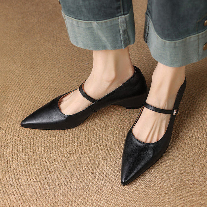 Felcia Genuine Leather Heels  Liora Lane Boutique