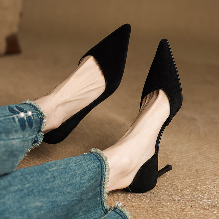 Nuva Genuine Leather Heels  Liora Lane Boutique