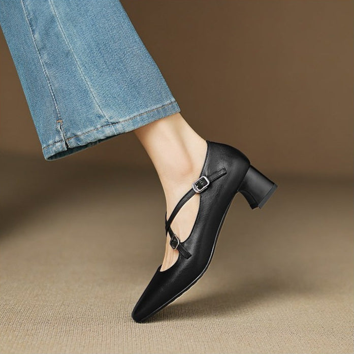 Ciora Genuine Leather Heels  Liora Lane Boutique